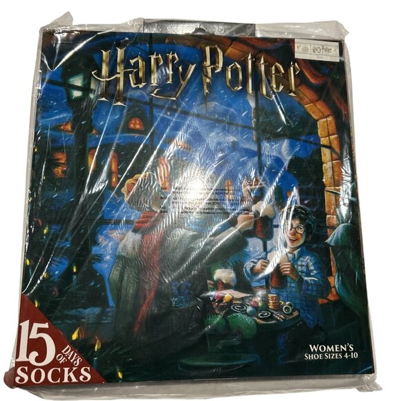 Harry Potter Hedwig 15 Days Socks Advent Calendar - Women's Shoe Sizes 4-10 New - Picture 1 of 8